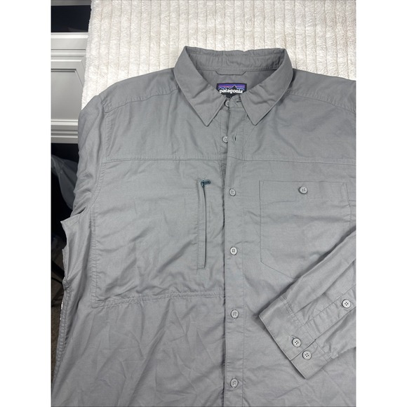 NWT Patagonia Men's LS Gallegos Shirt Large Gray Outdoor Hiking MSRP $$99 MINT! - Picture 6 of 16